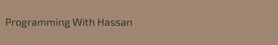 Programming With Hassan